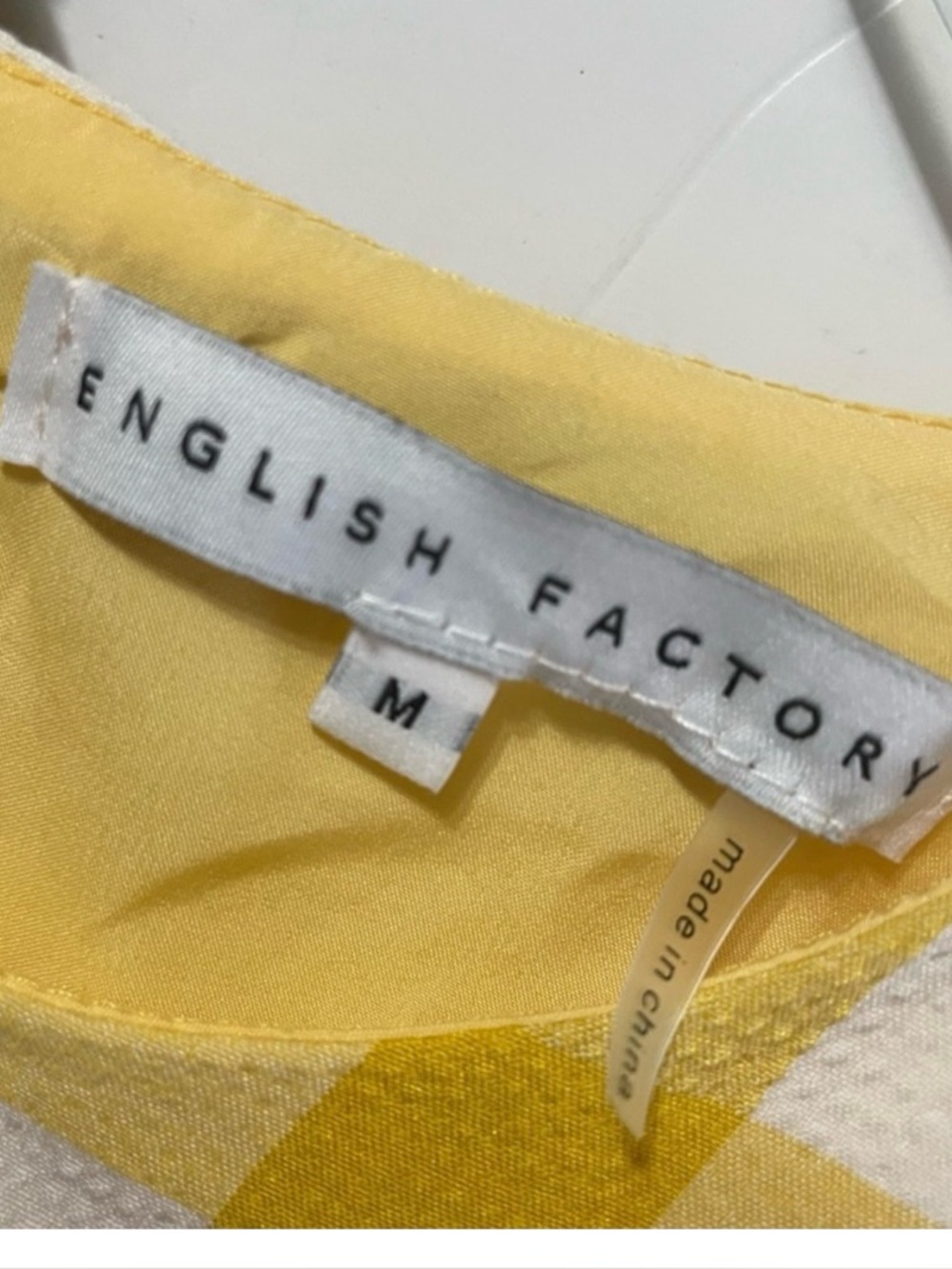 English Factory Sweet gingham yellow tiered baby doll maxi dress size M - Picture 8 of 16